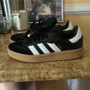 adidas Originals Samba Black and White Athletic Shoes worn twice